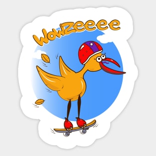 Bird skating Sticker